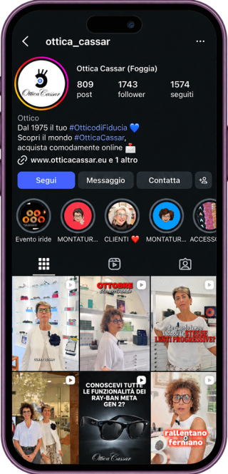 Profilo Instagram di Ottica Cassar (@ottica_cassar)